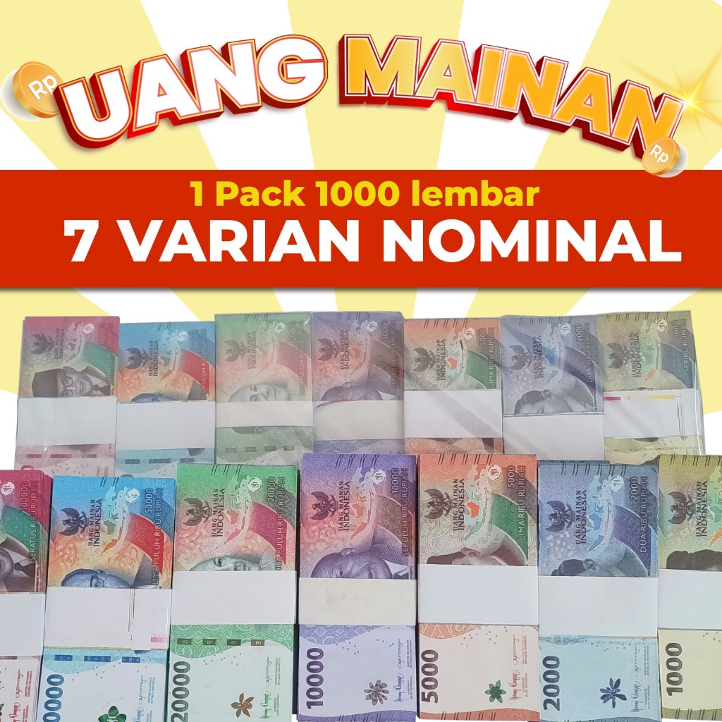 GROSIR 7000lbr (7 bendel x 1000lbr) Uang Kertas Baru 2022 Replika Mahar Pernikahan - Buket Uang