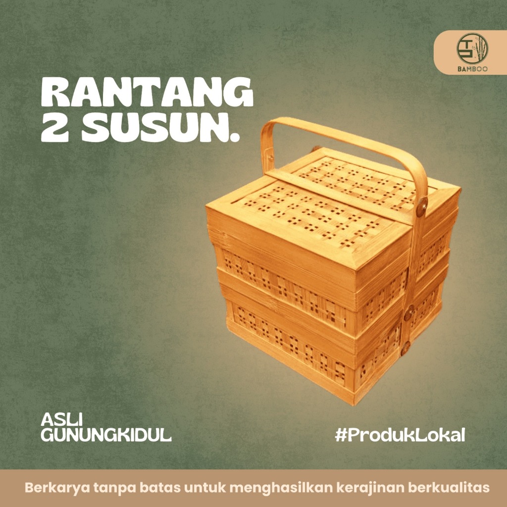 Rantang bambu kotak susun 2