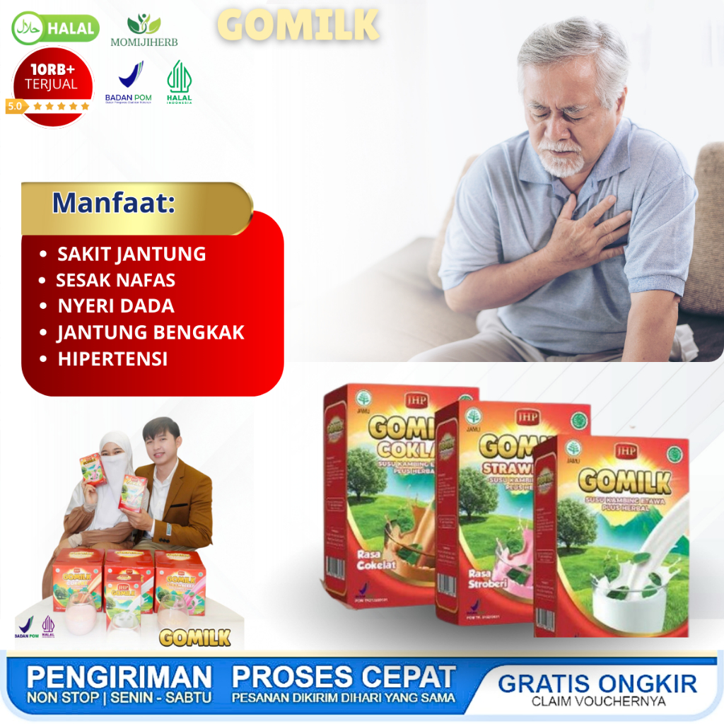 GOMILK Susu Kambing Etawa Plus Obat Herbal Sesak Nafas Asma Sesak Nafas dan Nyeri Dada Sesak Nafas K