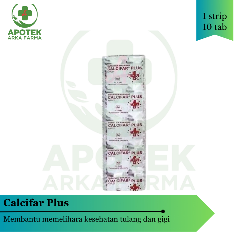 Calcifar plus tablet kunyah manis.
