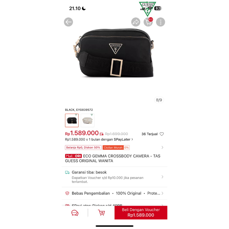 PRL kamera bag Nylon guess