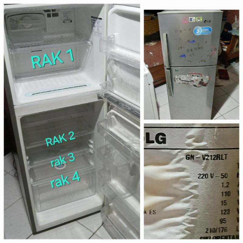 RAK KULKAS/TATAKAN bagian dalam kulkas LG GN-212RLT.original.