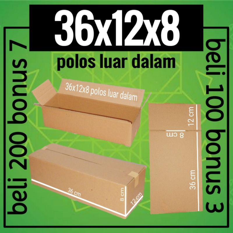

kardus box polos karton packing ukuran 36x12x8