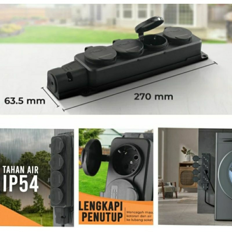 Stopkontak Colokan Listrik Outdoor Waterproof Anti Air