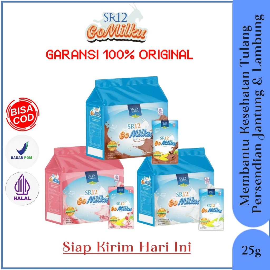 

Gomilku Pack Original Sachet SR12 Susu Kambing Etawa Isi 40 pcs Untuk Kesehatan Tubuh Kaya Manfaat