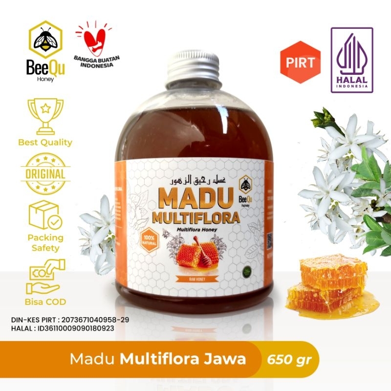 

Madu Multiflora Jawa 650gram Murni Asli 100% Tanpa Campuran - BeeQu Honey