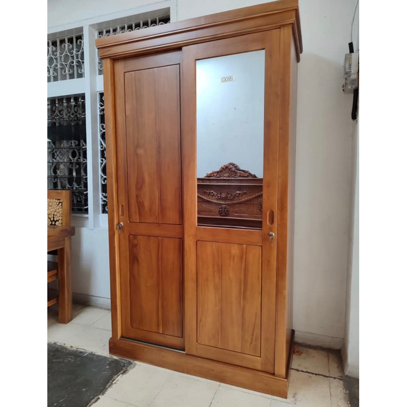 Lemari Pakaian Sliding Minimalis Jati/Lemari Pakaian Jati