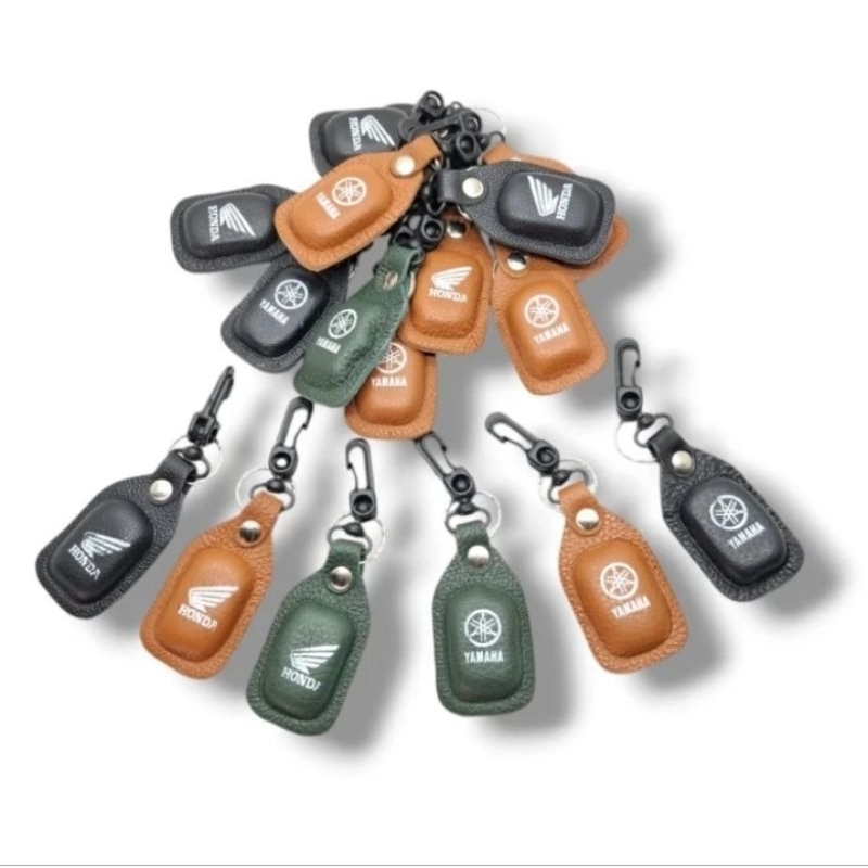 Gantungan kunci motor mobil tas kunci bagasi rumah kulit timbul