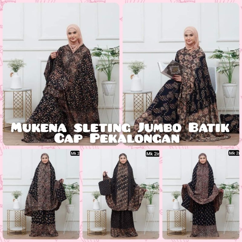 Mukena Jumbo Sleting- Mukena Batik Sogan Colet Pekalongan