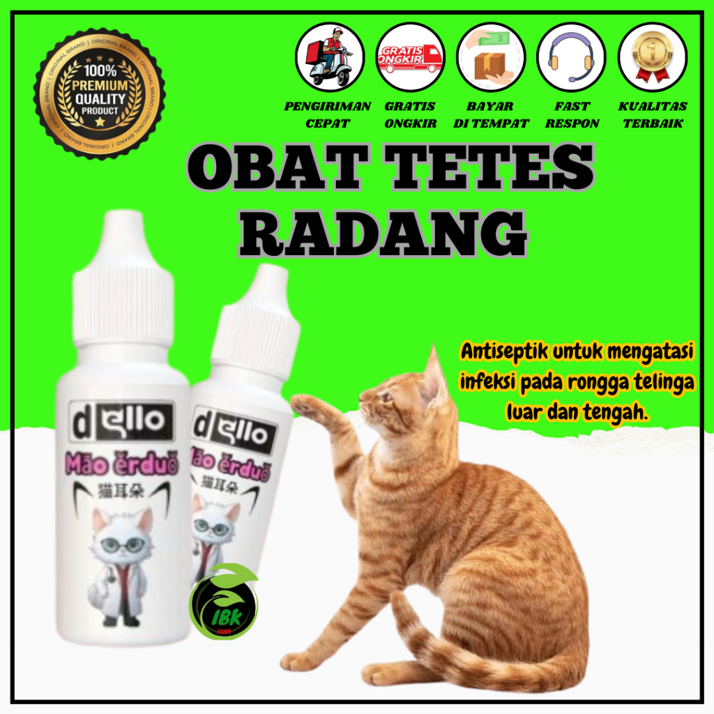 Obat Tetes Radang Kutu Luka Telinga Kucing Kitten Mao Erduo INBEKEN