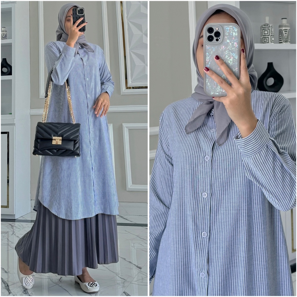 POPPY tunik Katun Poplin premium by ZALFA OUTFIT / Baju Atasan Wanita muslim Tunik kerja kuliah