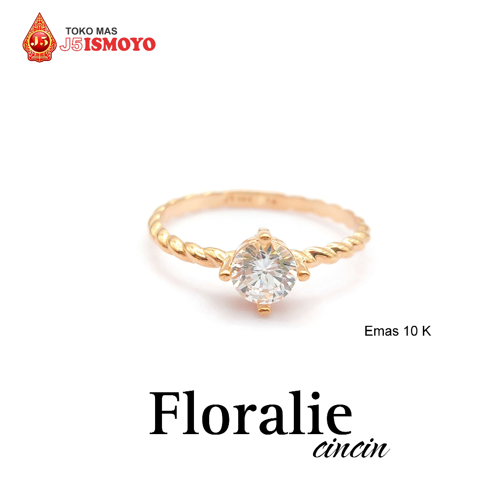 J5Ismoyo Cincin Emas Model Solitaire Floralie