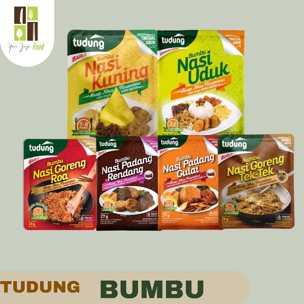 

Tudung Bumbu Instan / Nasi Kuning / Nasi Uduk / Bumbu Siap Saji Kemasan 28gr 1BOX ISI 12PCS