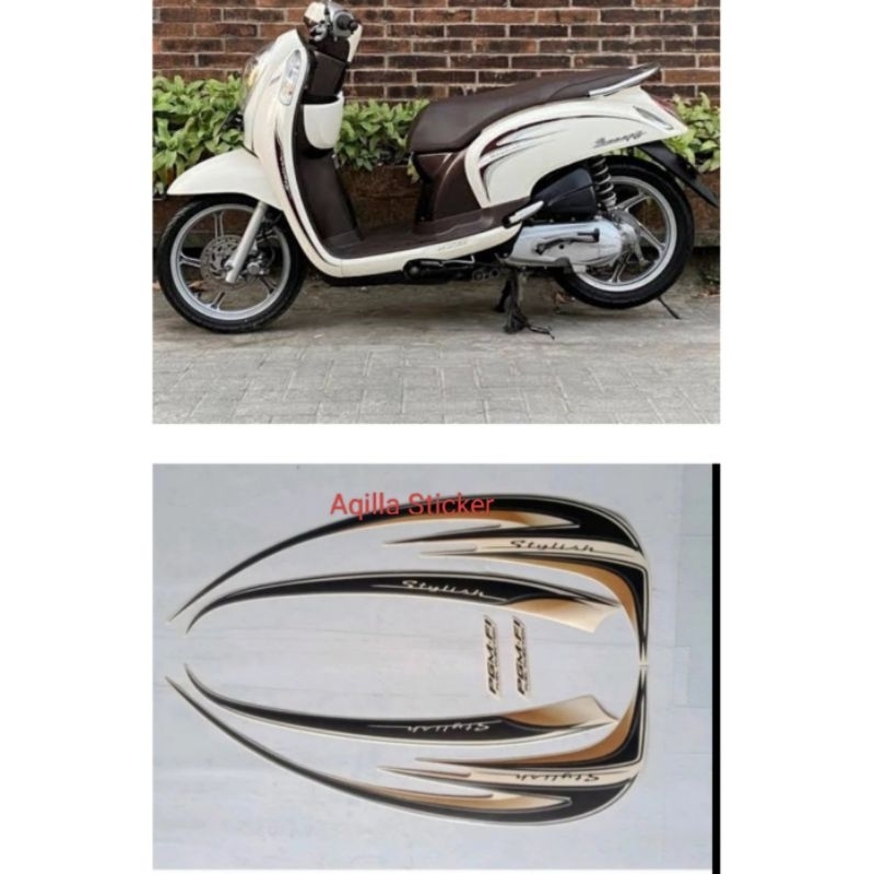 Sticker Striping Standar Scoopy Stylish tahun 2014 putih