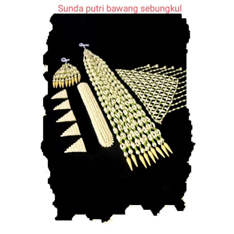 satu set ronce melati adat sunda model bawang sebungkul melati imitasi mirip asli