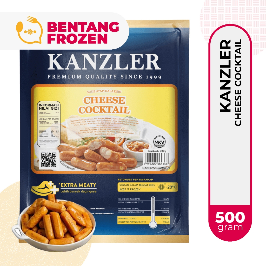 

Kanzler Sosis Cheese Cocktail 500gr / Sosis Ayam Rasa Keju