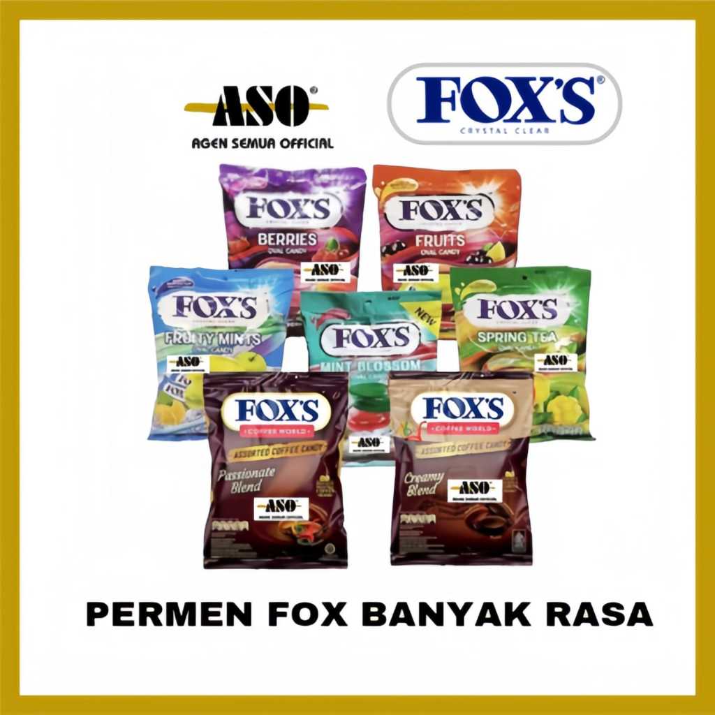 

Permen FOXS oval Crystal Clear Banyak Rasa 125gr PROMO !!!