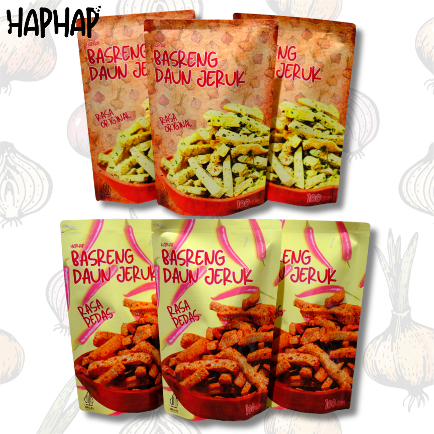 

6 pcs Haphap Basreng Daun Jeruk PEDAS dan ORIGINAL