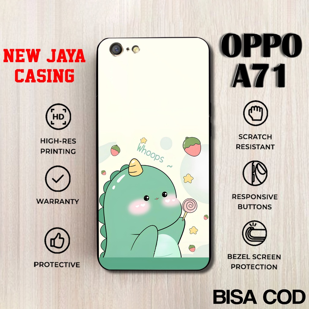 Casing Oppo A71 Dino Cute Terlaris Hardcase Softcase Glossy Case Oppo A71 Terbaru Termurah Premium