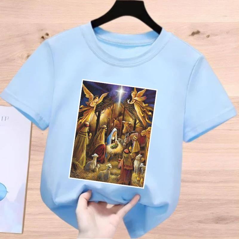 BAJU KAOS ANAK NATALAN, BAJU MERRY CHRISTMAS ANAK YESUS LAHIR DI PALUNGAN
