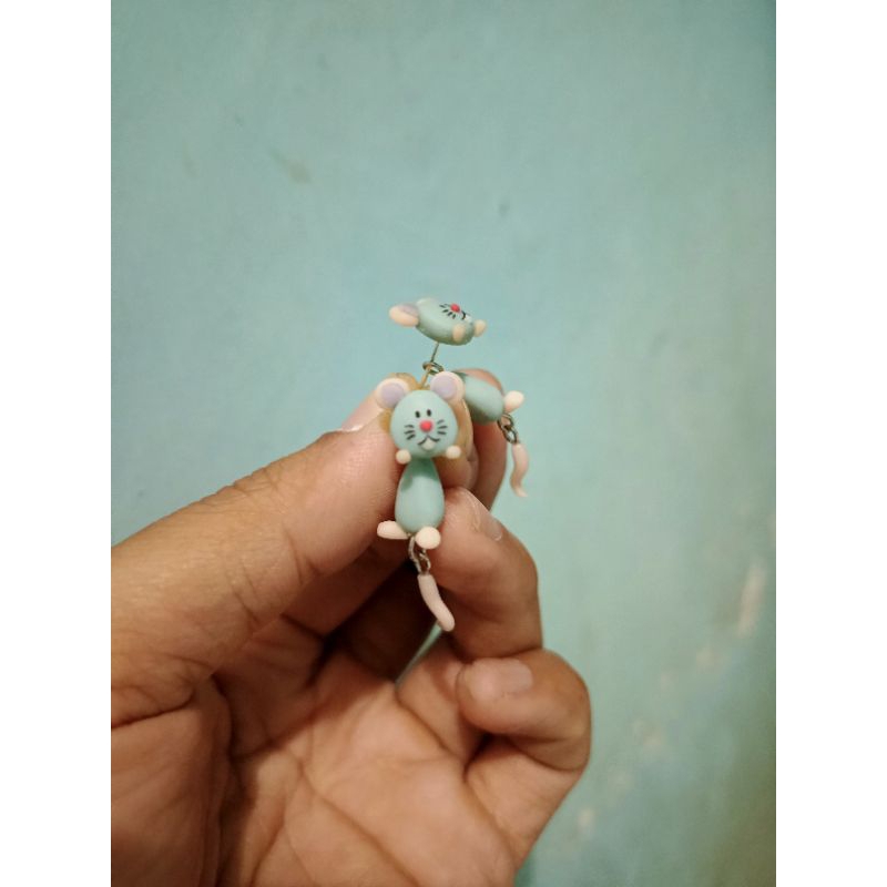 anting tikus custom handmade clay