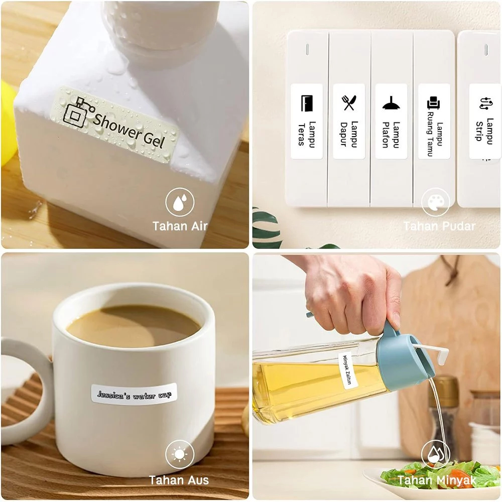 

Stiker nama anak buku bumbu kosmetik alat rumah tangga anti air label printing thermal kecil kata