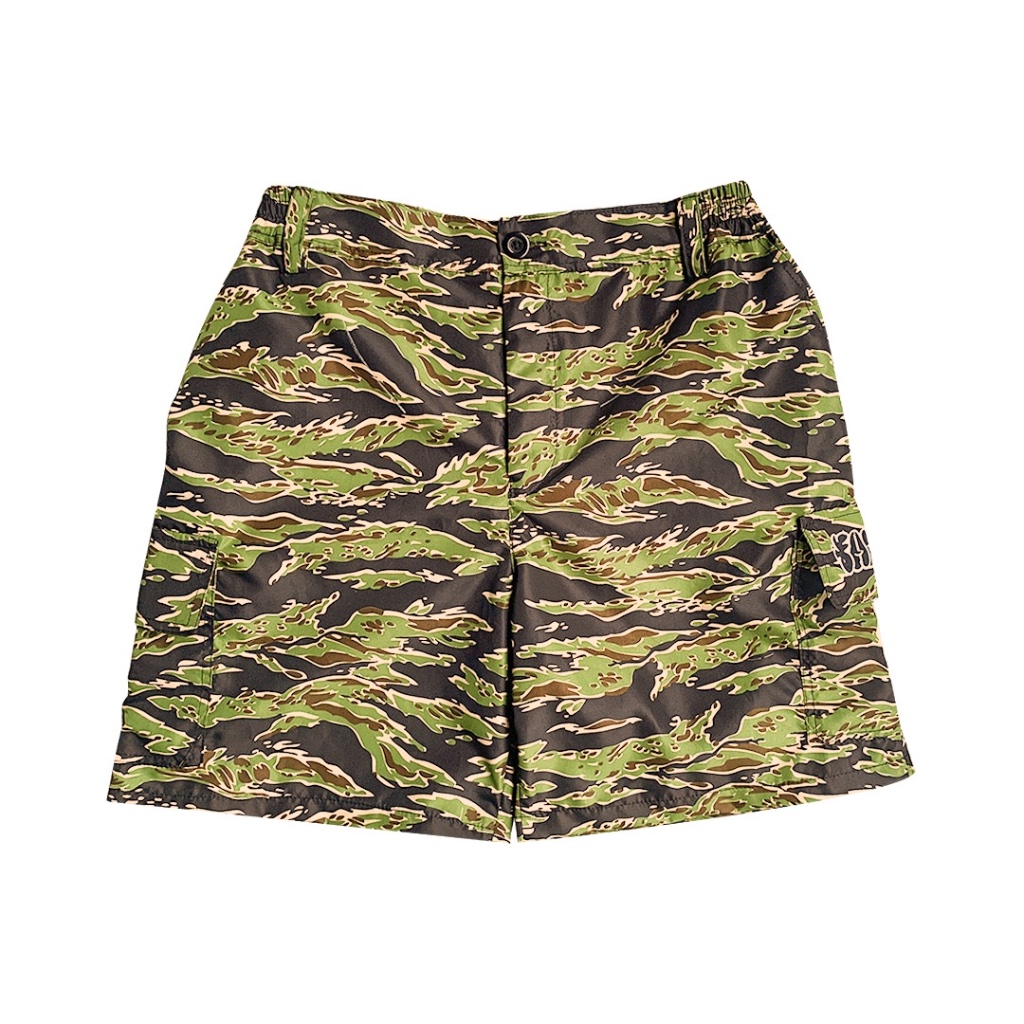 Fakelab Tiger Camo Cargo Shortpants / Boardshort Waterproff Doreng Hijau / Celana Pendek Kolor