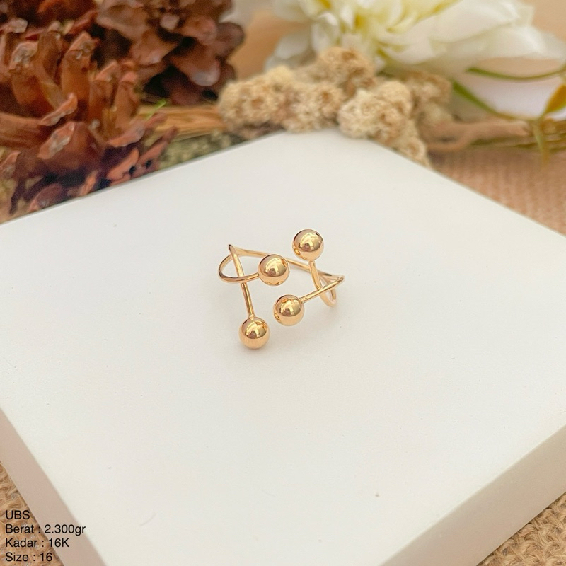 Perhiasan Cincin Emas Susun Bola Big Size UBS 16k/700