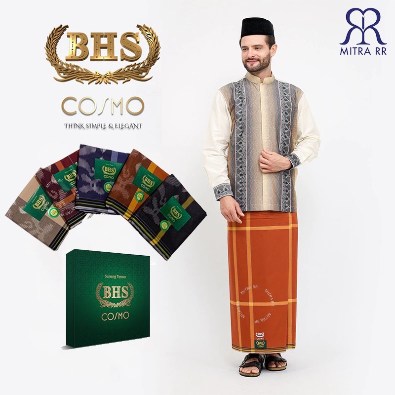 Sarung BHS Cosmo Gold Salur PPB | Sarung Tenun Dewasa Motif Salur