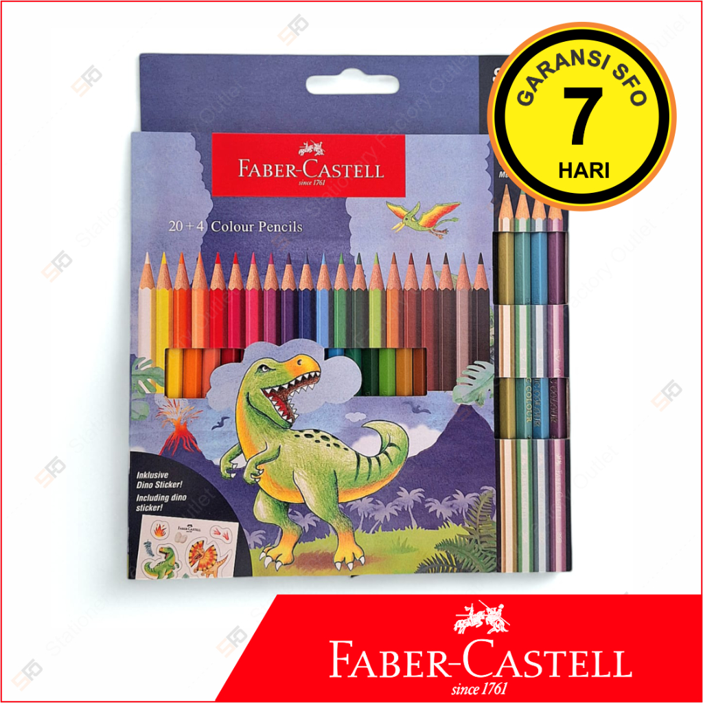 

Pensil Warna Cowok Faber Castell isi 24 - Dino - SFO Semarang Official