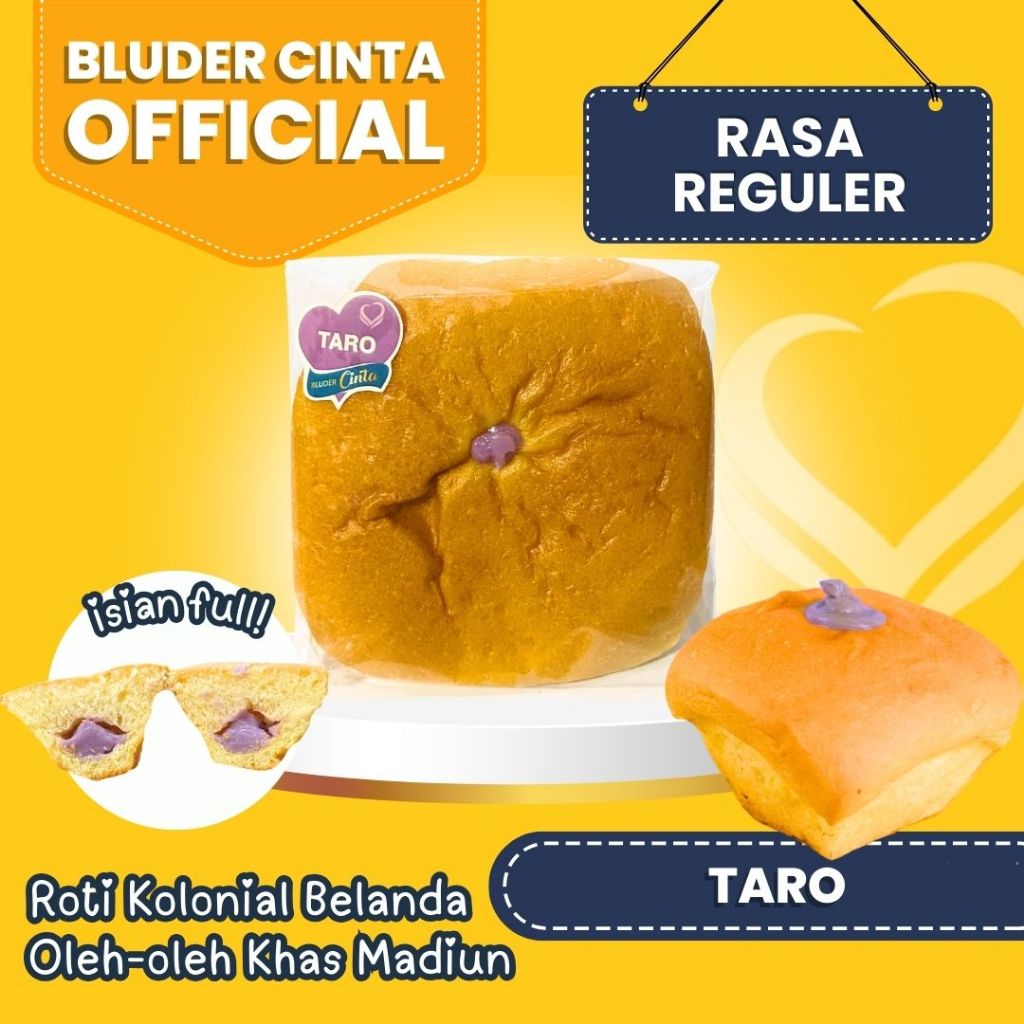 

Rasa TARO Roti Bluder Cinta Oleh oleh Khas Madiun Asli Halal Ole oleh Khas PIRT Camilan Bakery Jadul