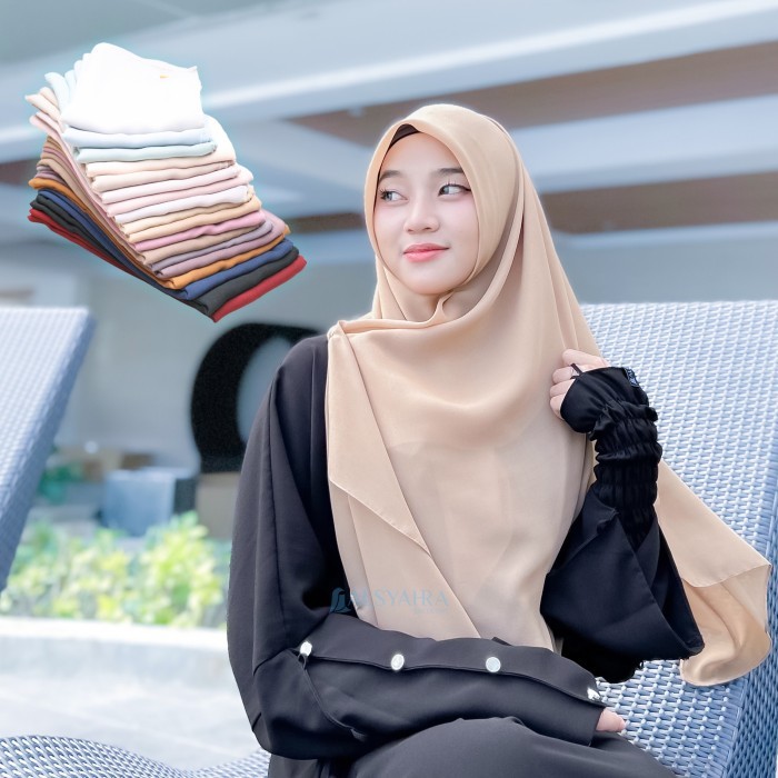Hijab Segi Empat Alsyahra Exclusive Plain Platinum Ultrafine Premium
