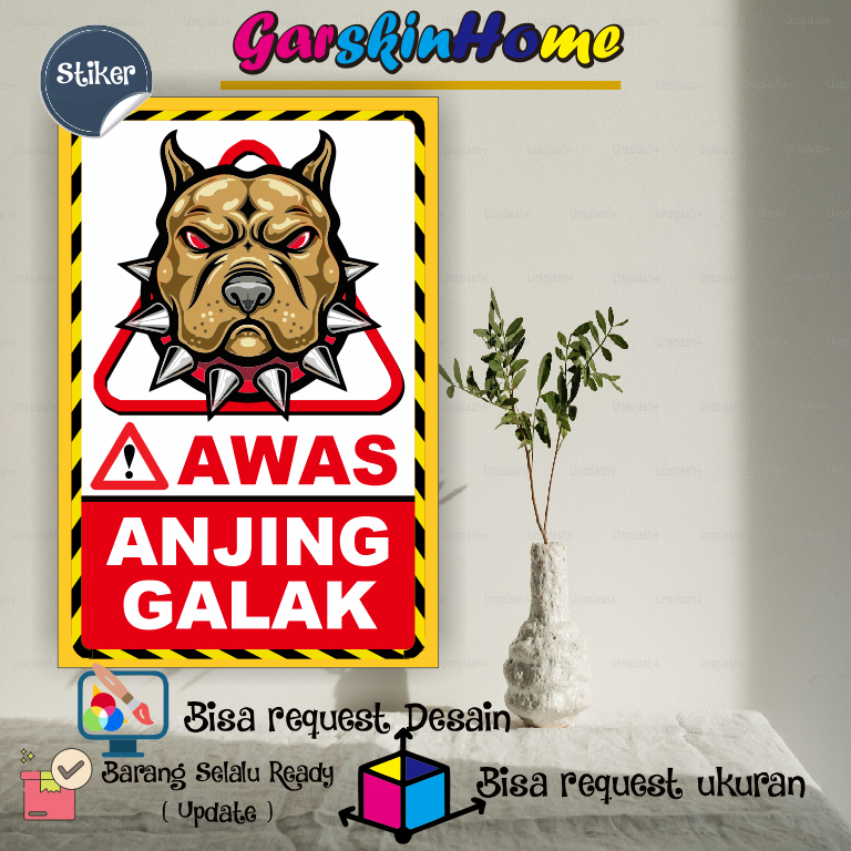 

Stiker Awas Anjing galak, Stiker Himbauan Bahaya