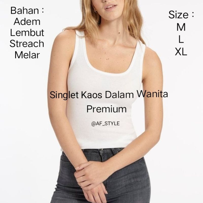 SINGLET WANITA DEWASA | TANKTOP TALI LEBAR PREMIUM | SINGLET M-L-XL