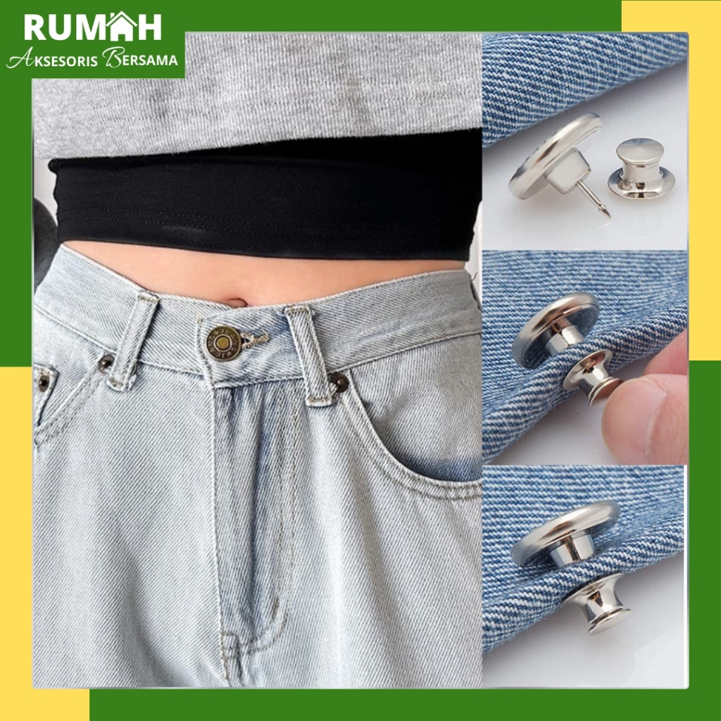 RAB KCL512 Kancing Logam Celana Jeans Model Tusuk Bisa Dilepas Pasang