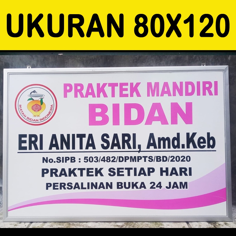 Papan Nama Akrilik 80x120 Plang Toko Dokter Plang Mesjid Mushola Praktek Bidan Sign Label 80*120 Akr