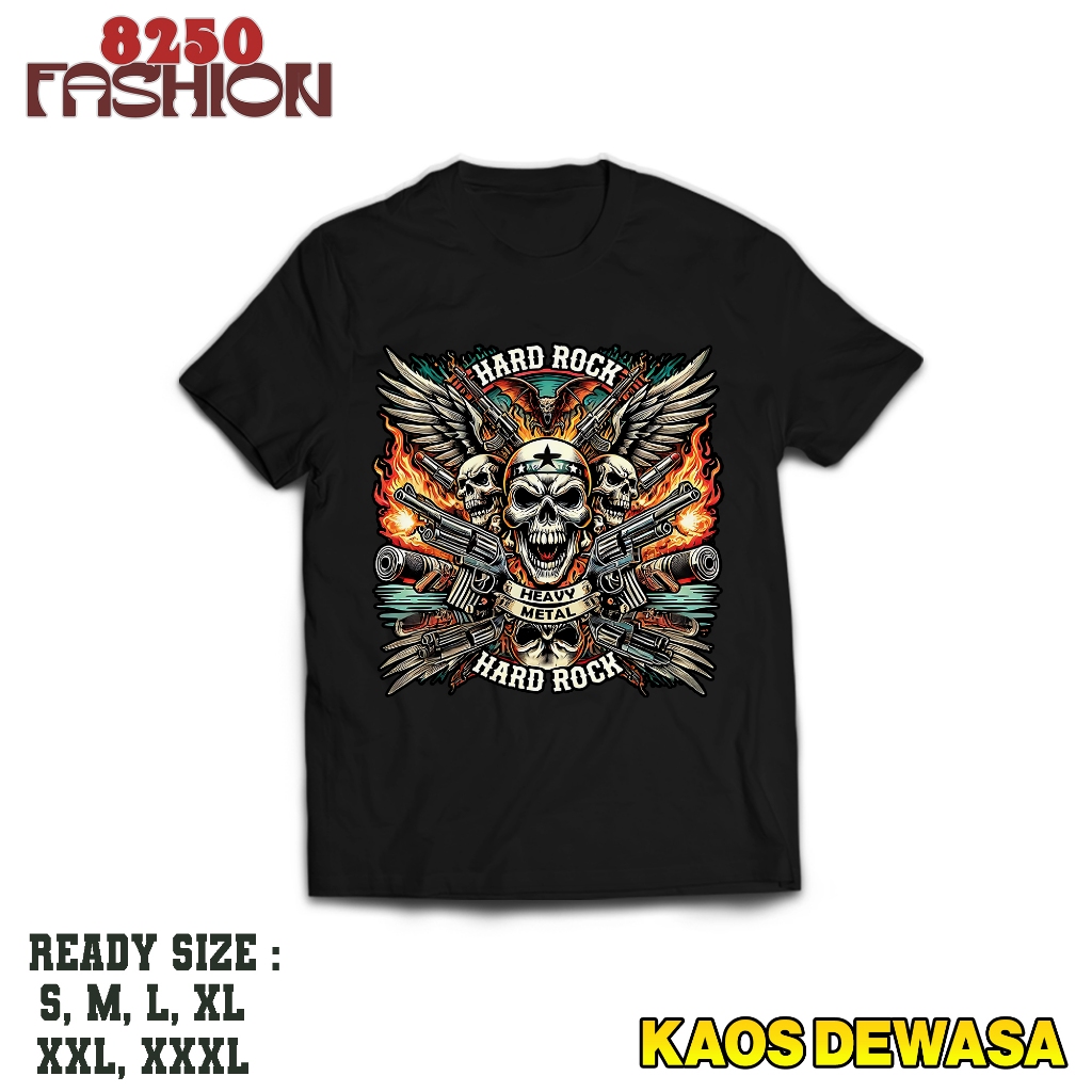 KAOS DEWASA HARD ROCK KAOS HARD ROCK STREETWEAR BAJU BAND METAL KAOS PRIA WANITA UNISEX