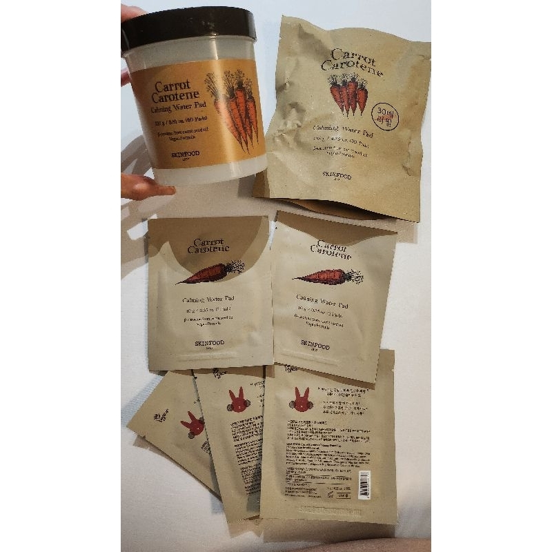 Skinfood Carrot Carotene Calming Water Pad Full Size Refill Sachet Original from Olive Young Korea