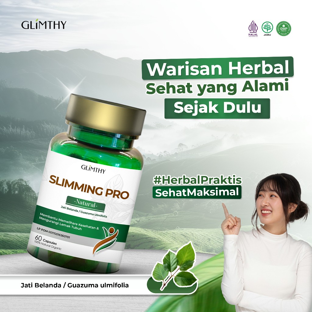 GLIMTHY Natural Slimming Pro / Pelangsing Badan / Kapsul Pelangsing Detox Sistem Pencernaan Original