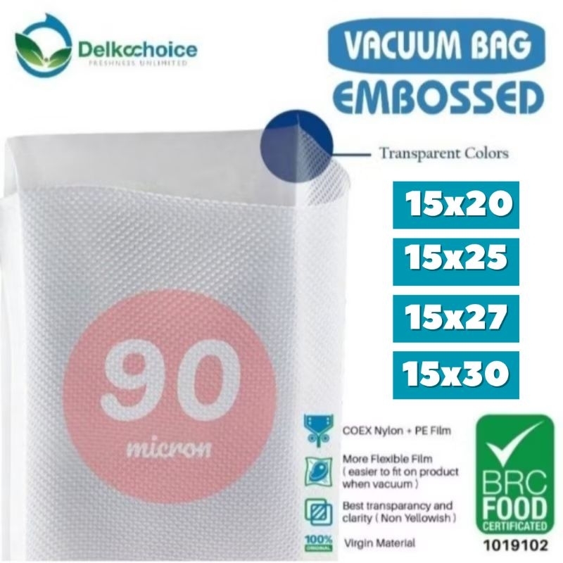 Plastik Vacum EMBOSS Premium Ukuran 15 90mic Delkochoice