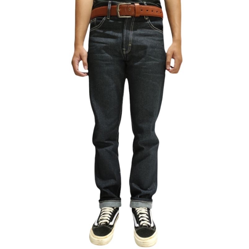 ZEON DENIM 14Oz - CELANA DENIM SELVDEGE ACCENT RAW DENIM KAKU BISA FADING