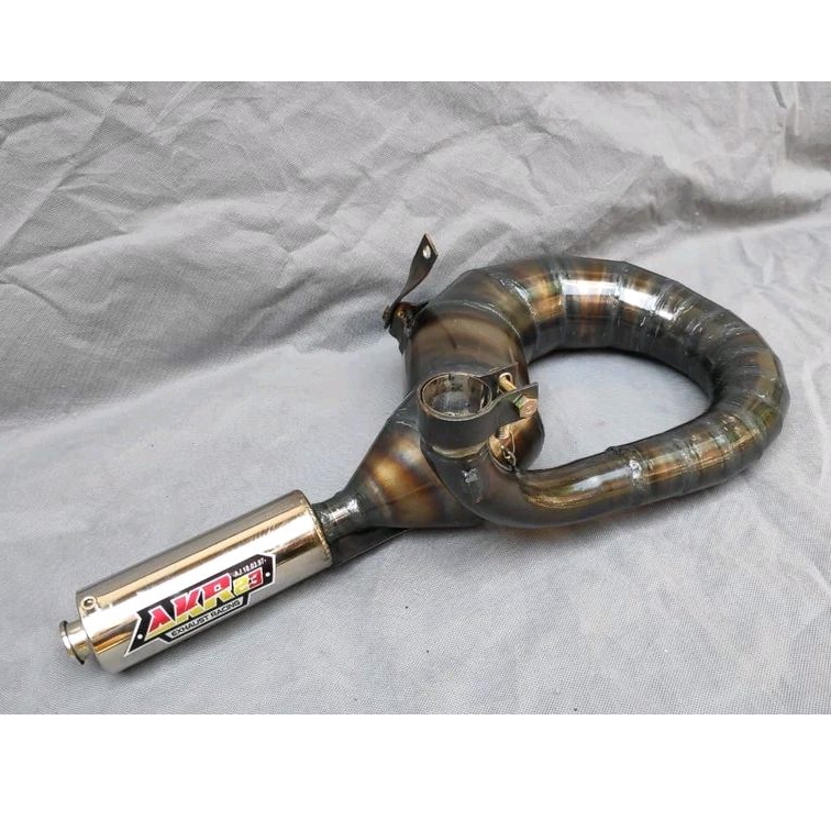 KNALPOT VESPA RACING KANAN PENDEK D CLEAR AKR