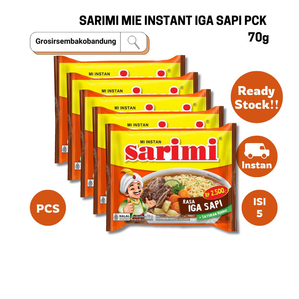 

SARIMI MIE INSTANT IGA SAPI PCK 70g - 5 Pcs - Kota Bandung