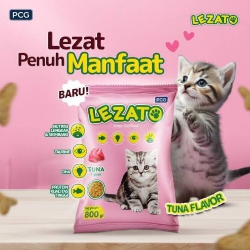 LEZATO KITTEN MAKANAN KUCING KERING KITTEN 800 GR / DRYFOOD LEZATO