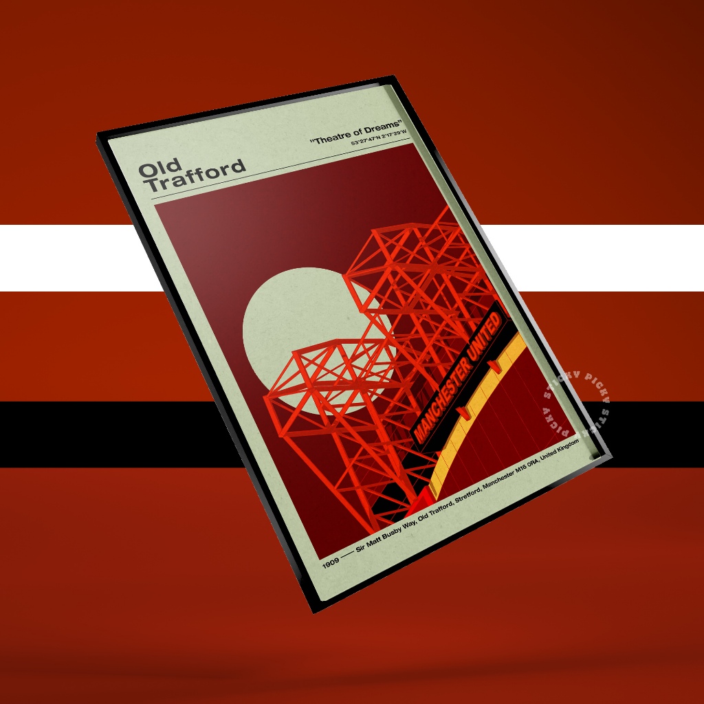 Manchester United Poster MU Old trafford Artwork Poster bola