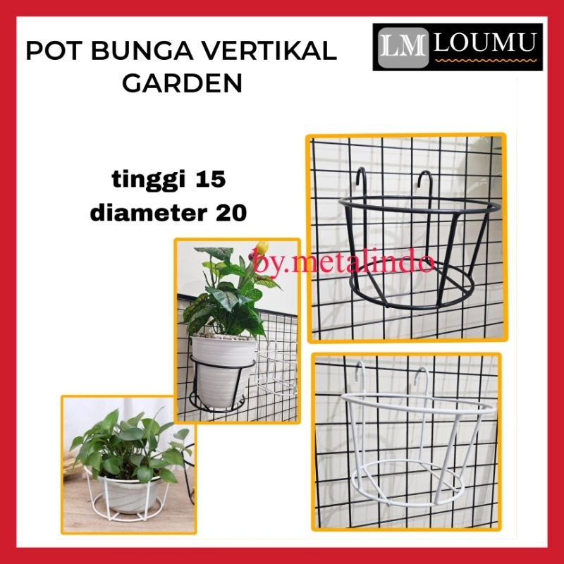 LOUMU Pot Bunga Vertikal Garden Pot Besi Anti Air Dan Anti Karat