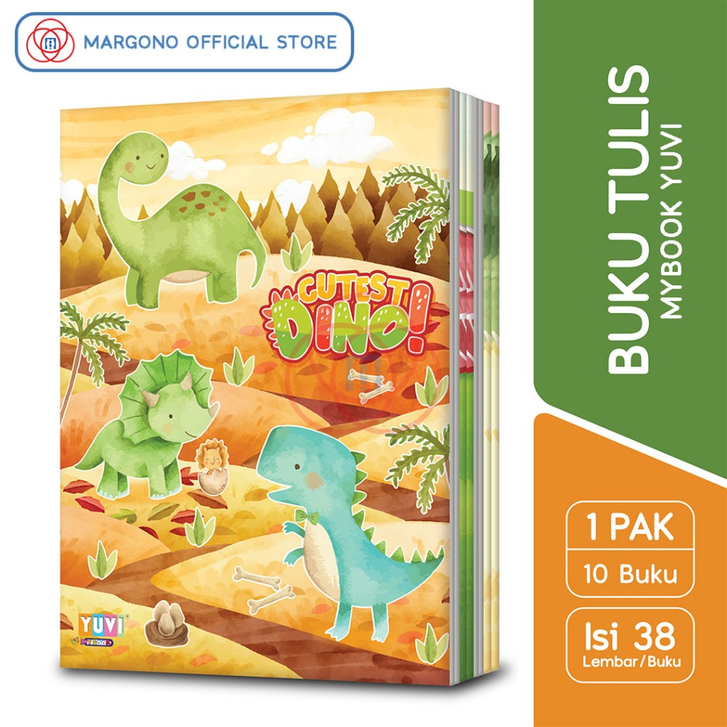 

My Book Yuvi Buku Tulis Cute Animals / Dino 38 Lembar - 10 Buku