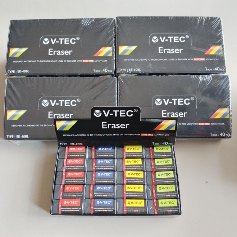 

Penghapus Stip Eraser V-TEC ER-40BL Hitam ( 40 Pcs ) [ Original ]