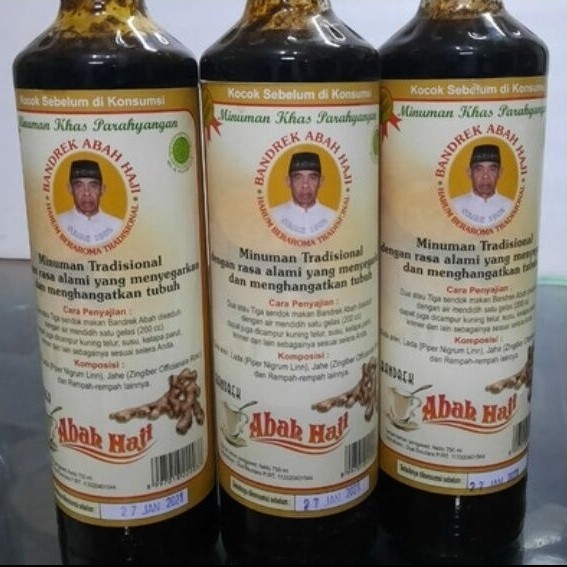 

Bandrek Abah haji Ciwidey 1 botol 750ml original khas parahyangan