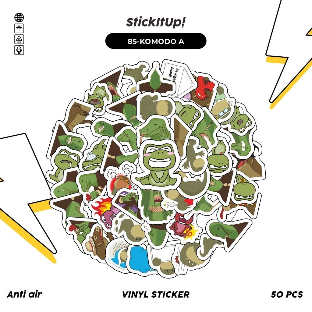 

COD✨ 50 Pcs Stiker Pack Graffiti Motif Kartun Hewan Komodo Lucu Lucu Aesthetic Vynil Waterproof untuk Freebies Sticker Buku Journal Casing HP Laptop